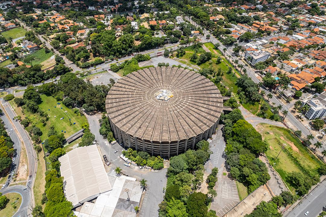 Vista aérea do Estádio Jornalista Felipe Drummond ou Mina