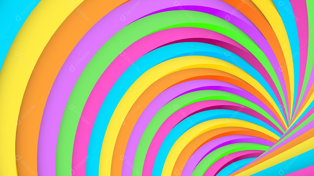 Túnel colorido de arcos abstrato. Dentro do túnel sem fim. Renderização 3D