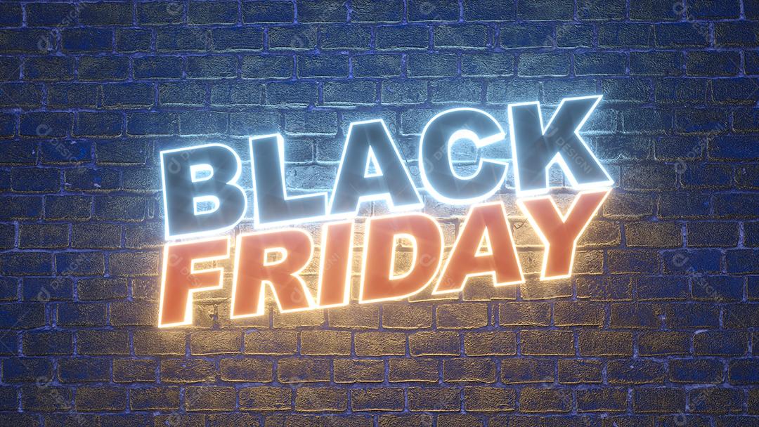 Lâmpada de néon iluminada sinal do logotipo Black Friday para decoração