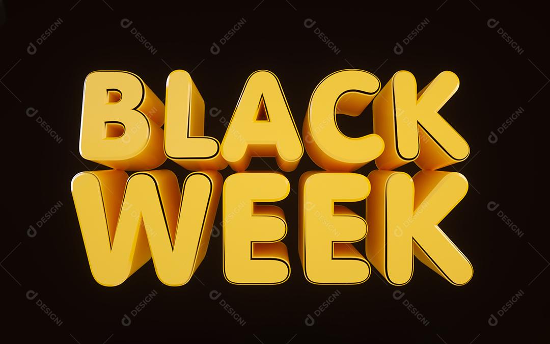 Black Friday Week oferta Logo, amarelo e preto. Venda de sexta-feira negra
