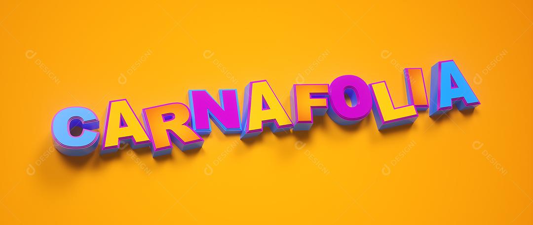 Folia Carnafolia em português. Logo colorido do carnaval. Rio de Janeiro