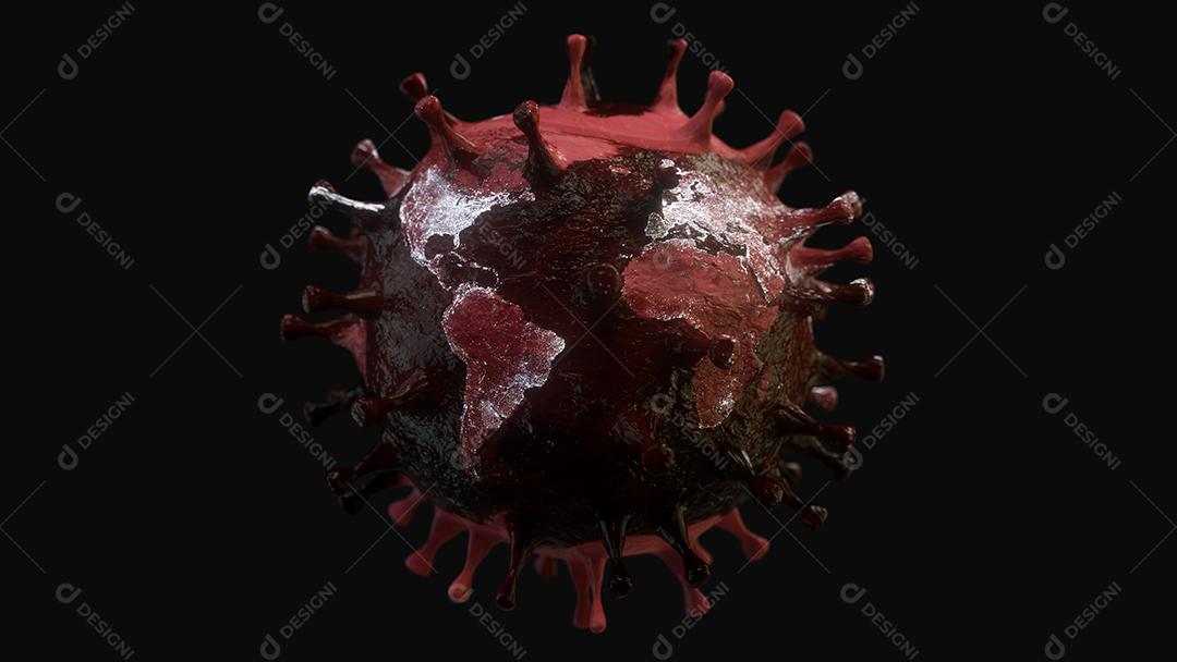 Vermelho Coronavirus gripe asiática ncov forma fundo da Terra Covid-19.