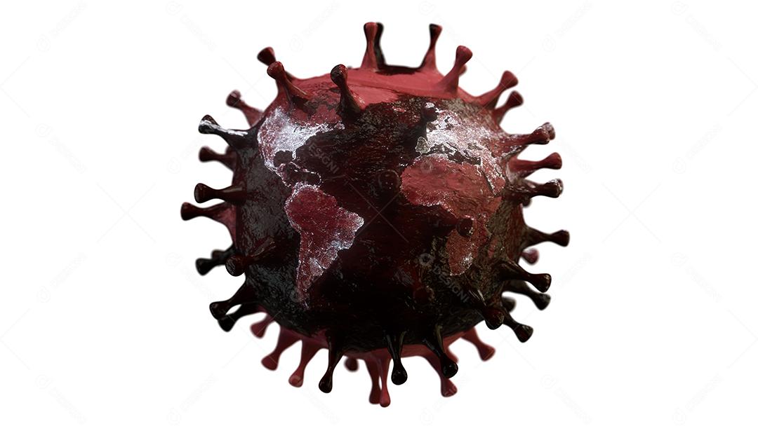 vermelho Coronavirus gripe asiática ncov forma fundo da Terra Covid-19.