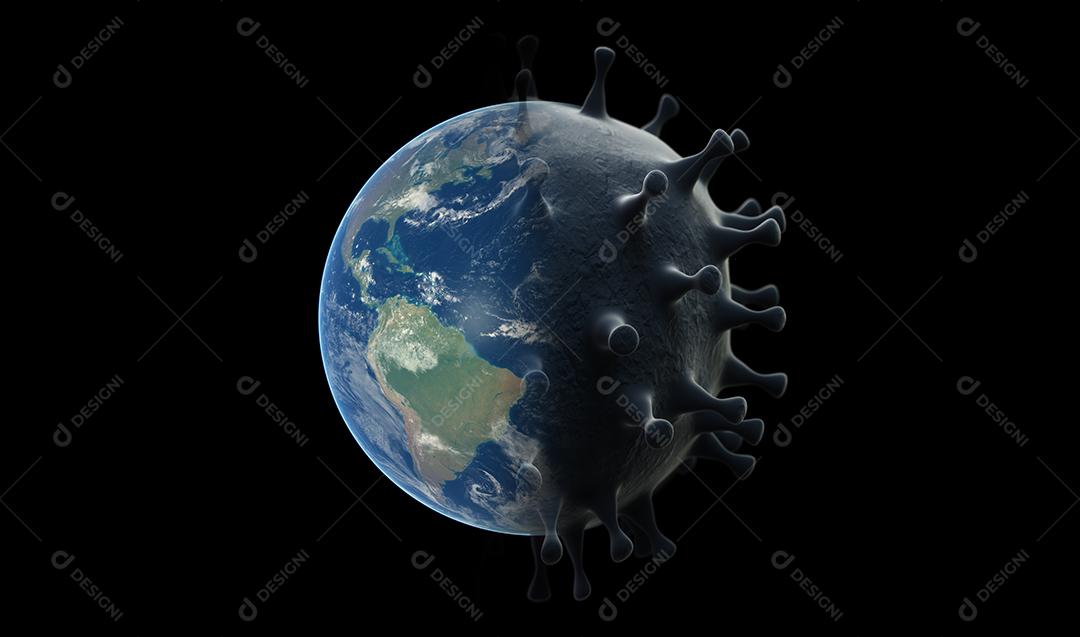 Coronavirus gripe asiática ncov forma fundo da Terra Covid-19