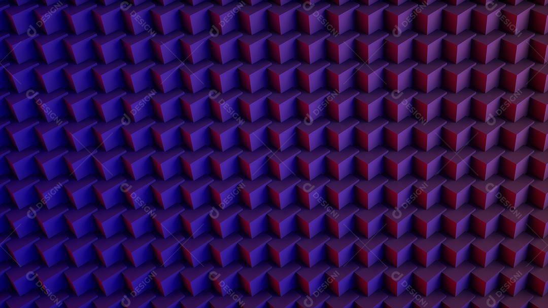 Abstrato digital louco de cubos 3d. Roxo e Rosa. renderização 3D.