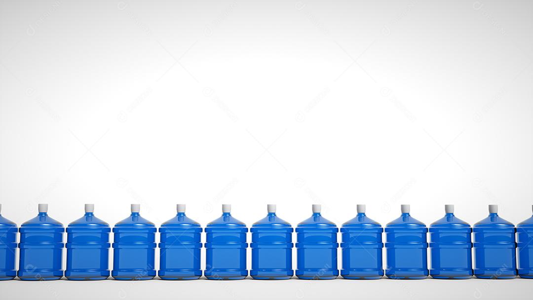 Água potável de garrafa grande de plástico isolada em um fundo branco.