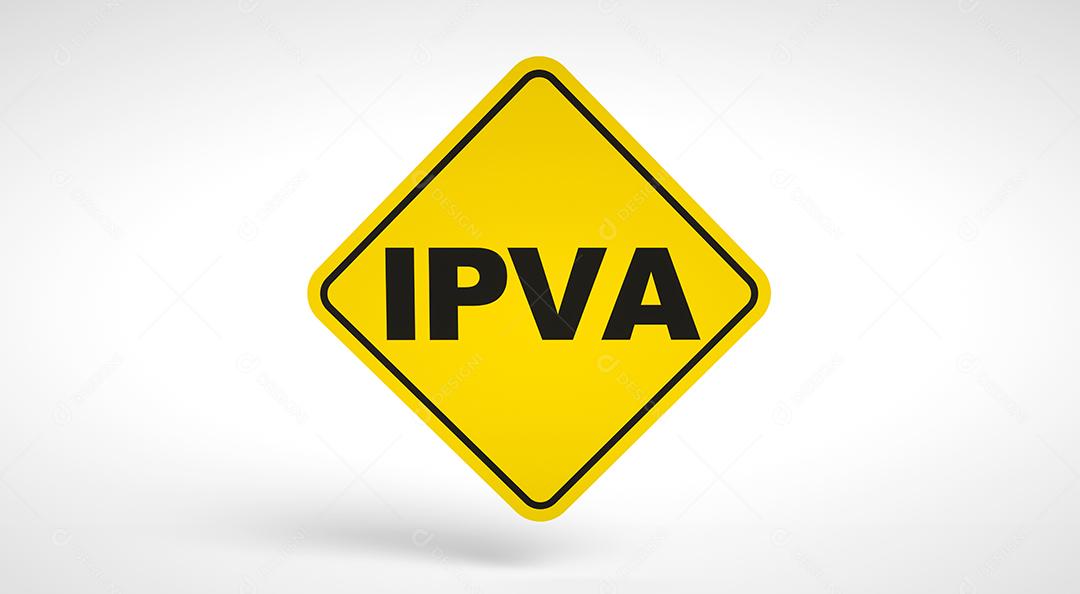 IPVA, imposto anual para motoristas no Brasil. Logo conceitual IPVA