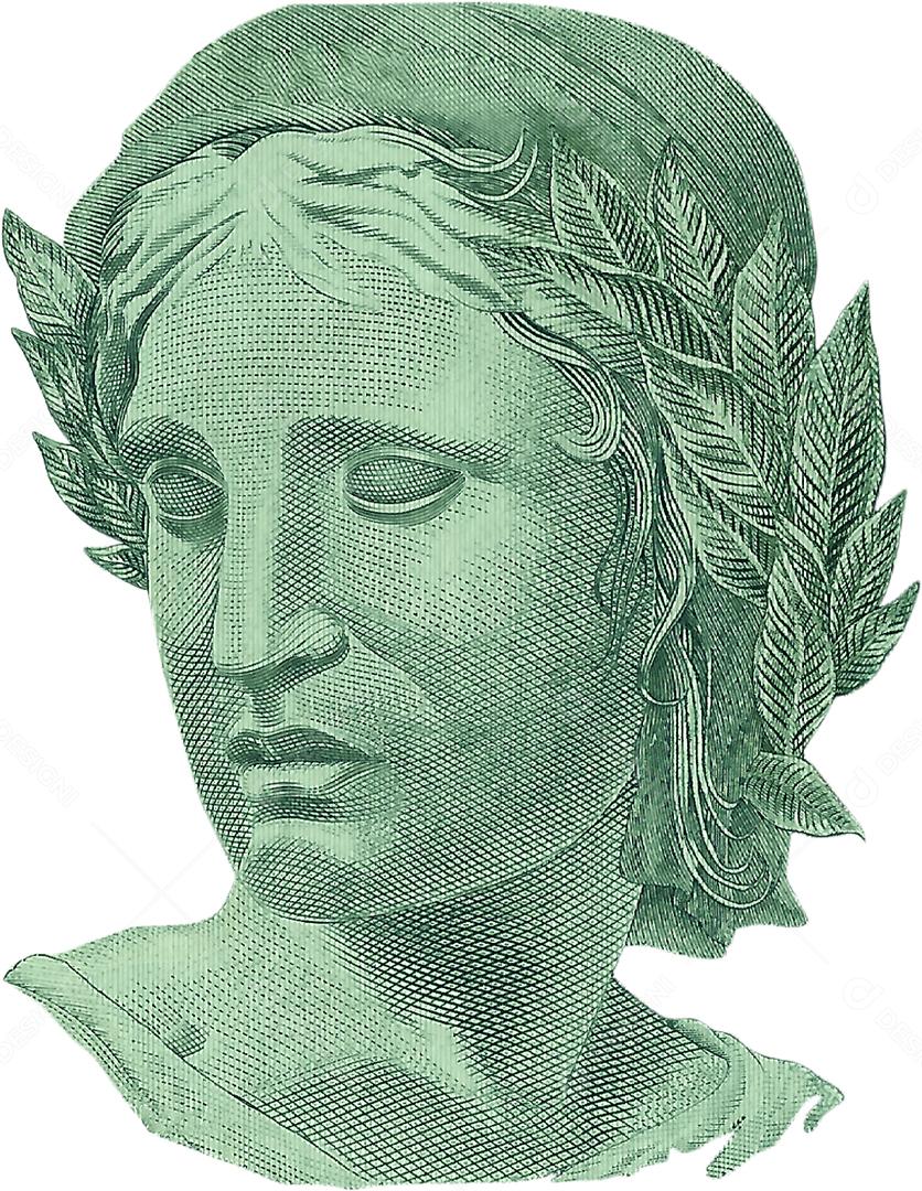 Chefe da República em cores. Fundo de dinheiro brasileiro