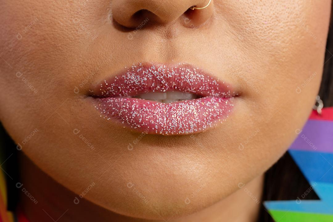 Carnaval Maquiagem para celebrar o Carnaval do Brasil. Tendência de maquiagem