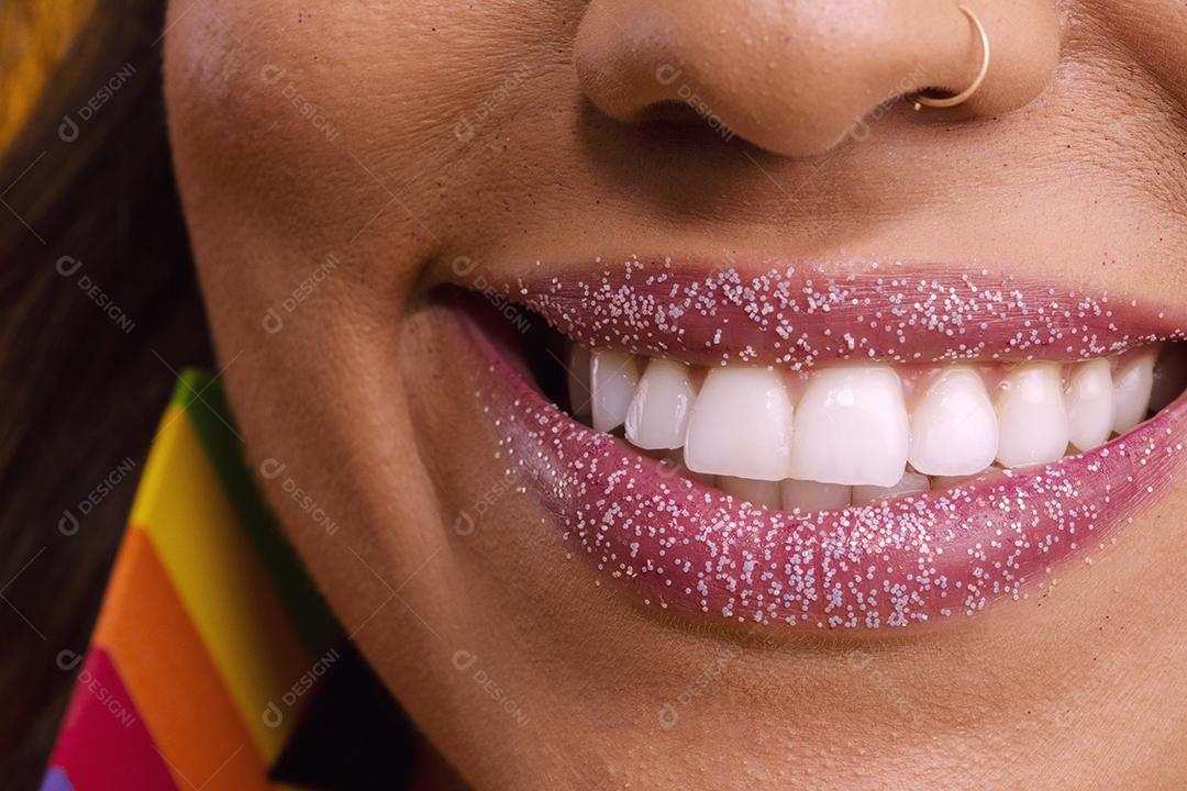 Carnaval Maquiagem para celebrar o Carnaval do Brasil. Tendência de maquiagem