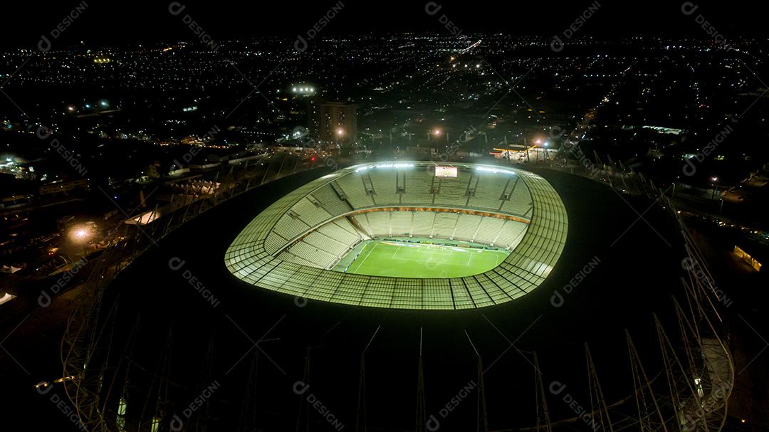 Vista aérea da cidade de Fortaleza, Ceará, Brasil América do Sul Sobrevoando o Estádio Plácido Castelo, Arena Castelão.