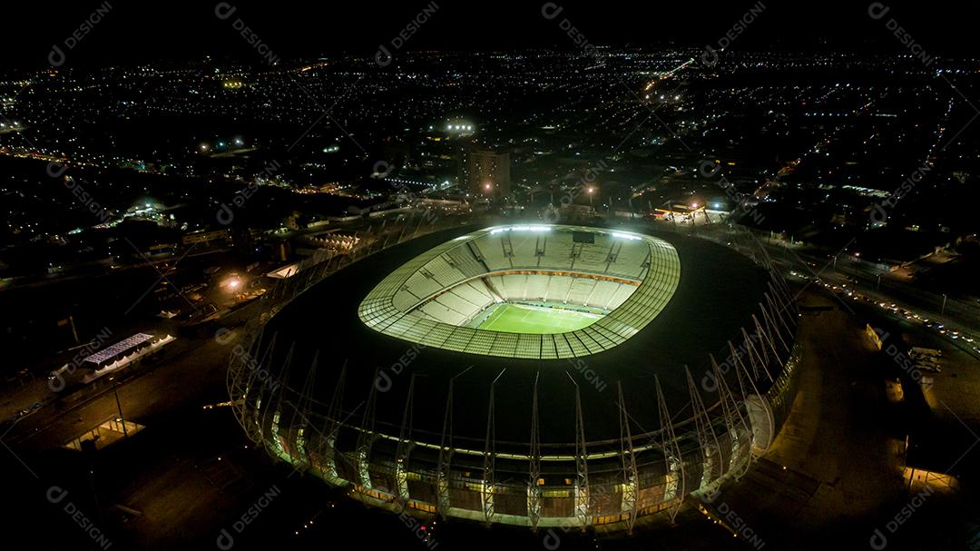 Vista aérea da cidade de Fortaleza, Ceará, Brasil América do Sul Sobrevoando o Estádio Plácido Castelo, Arena Castelão.