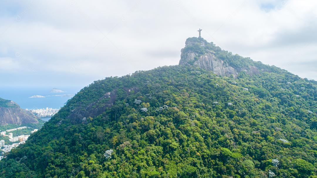 Rio de Janeiro, Rio de Janeiro/Brasil Vista aérea do Cristo Redentor, Cristo Redentor