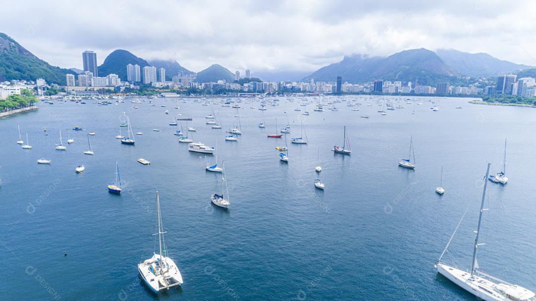 Vista do Pão de Açúcar, Corcovado e Baía de Guanabara, Rio de Janeiro, Brasil