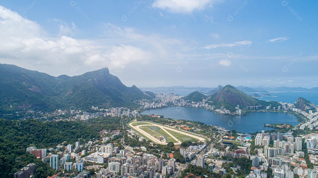 Vista aérea sobre o autódromo do Rio de Janeiro Brasil