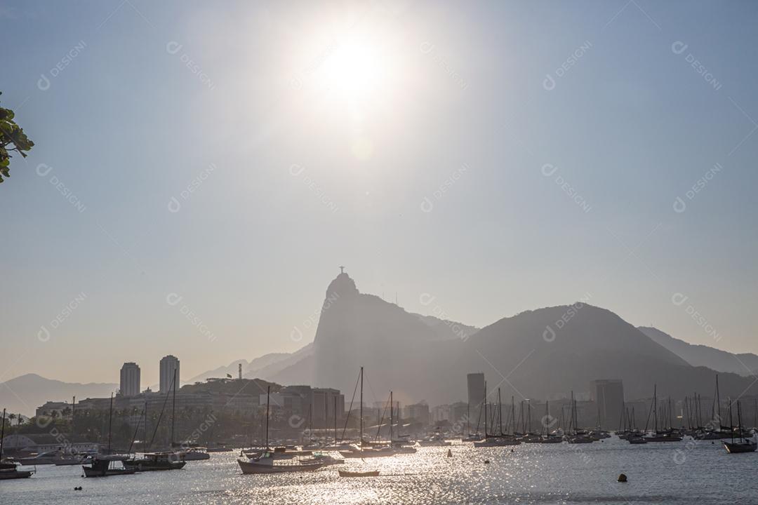 Vista do Pão de Açúcar, Corcovado e Baía de Guanabara, Rio de Janeiro, Brasil