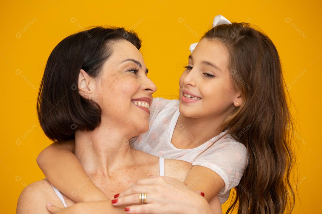 Mother's Day Concept! Mother and daughter hugging
