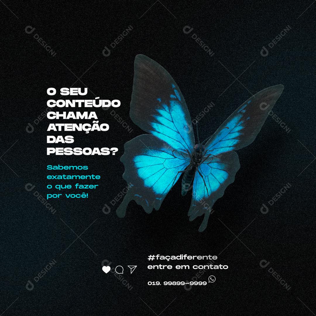 Social Media O seu conteúdo chama atenção das pessoas Agências PSD Editável