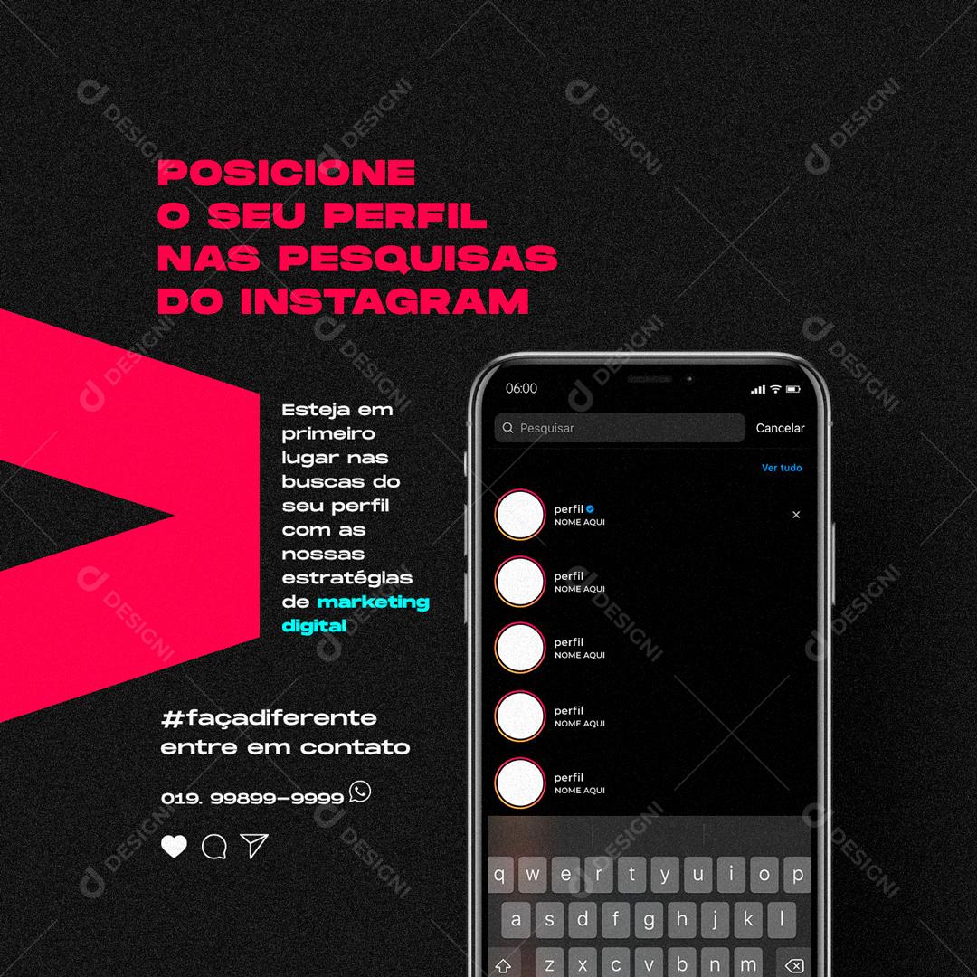 Social Media Posicione o Seu Perfil Nas Pesquisas Do Instagram Agências PSD Editável