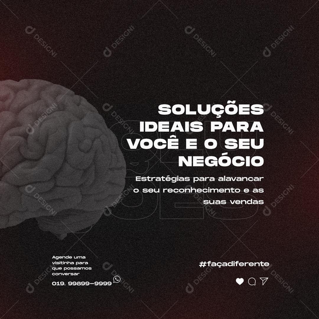 Social Media Soluções Ideais Para Você e o Seu Negòcio Agências PSD Editável