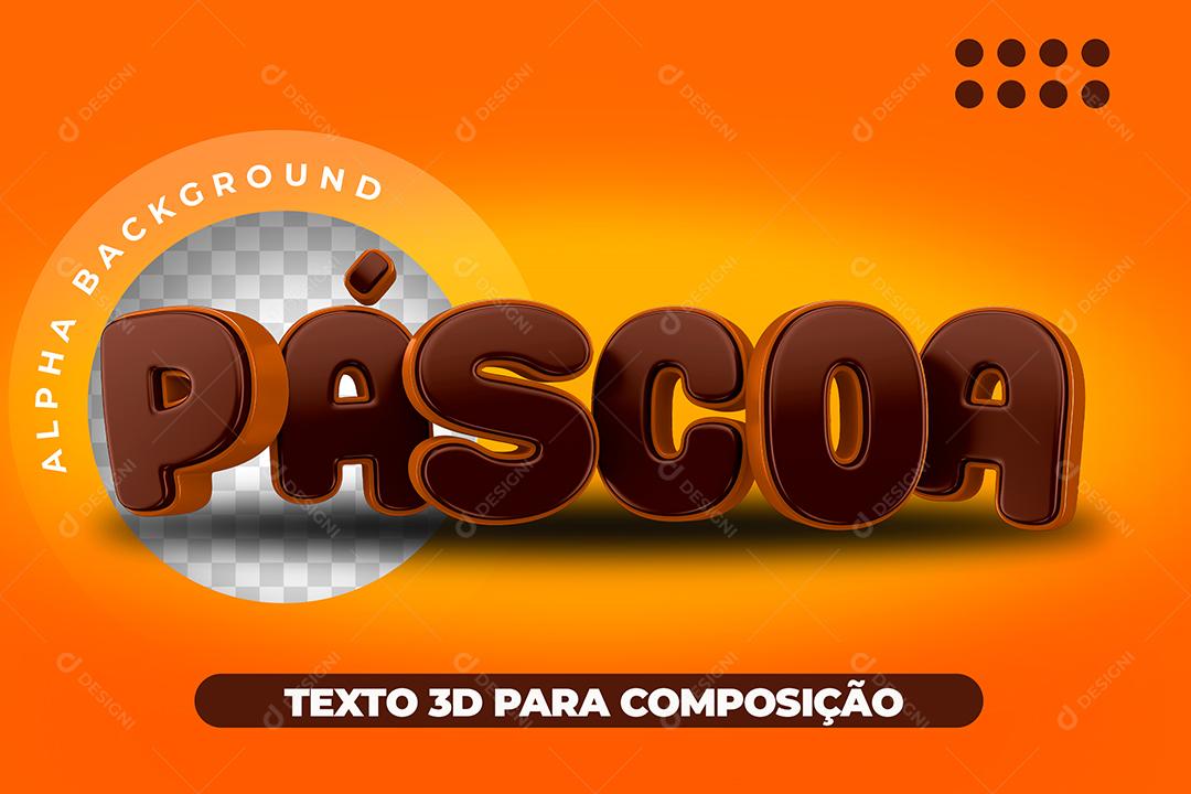 Páscoa De Chocolate Texto 3D Para Composição PSD