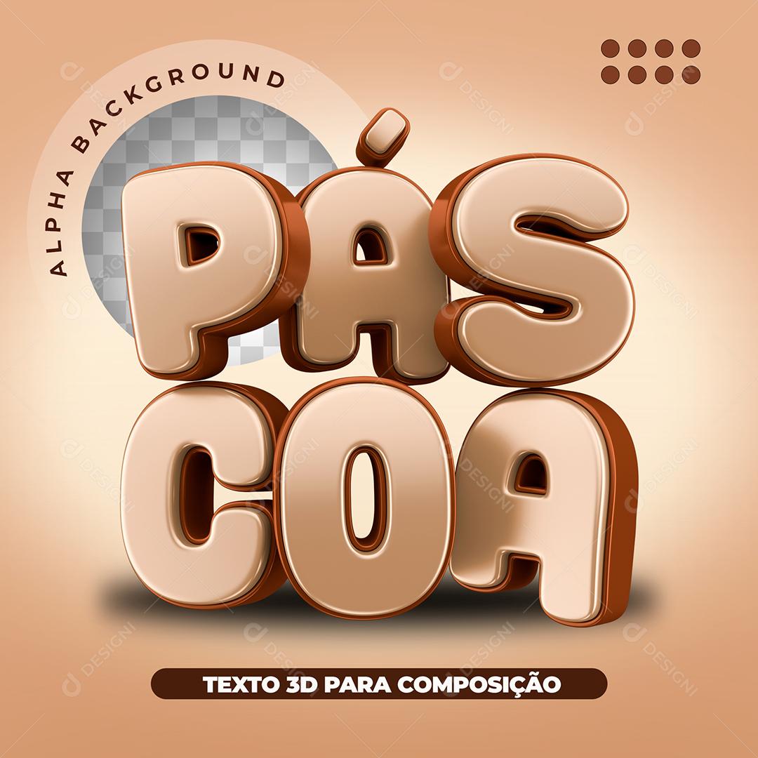 Texto 3D Páscoa Rosa Para Composição PSD