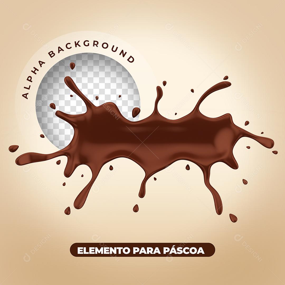 Elemento 3D Respingo De Chocolate Para Composição PSD