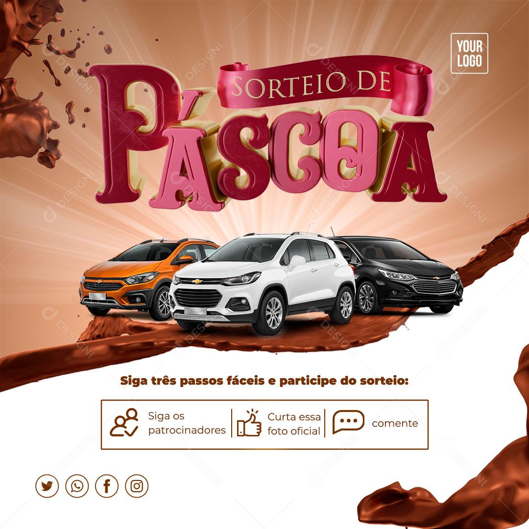 Social Media Sorteio De Páscoa Concessionária PSD Editável