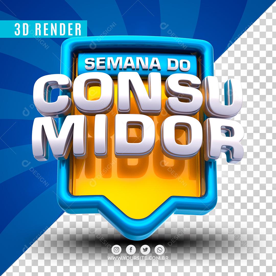 Selo 3D Semana Do Consumidor Para Composição PSD
