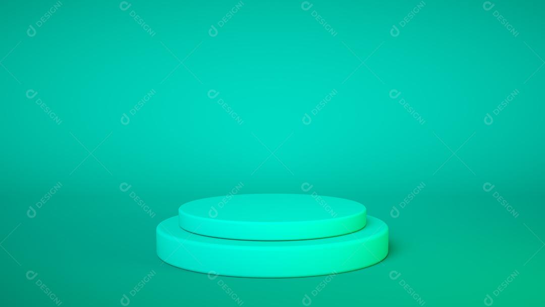 Pódio azul sobre fundo azul. Expositor produtos. Insira seu produto. Dia dos Pais. renderização 3D.