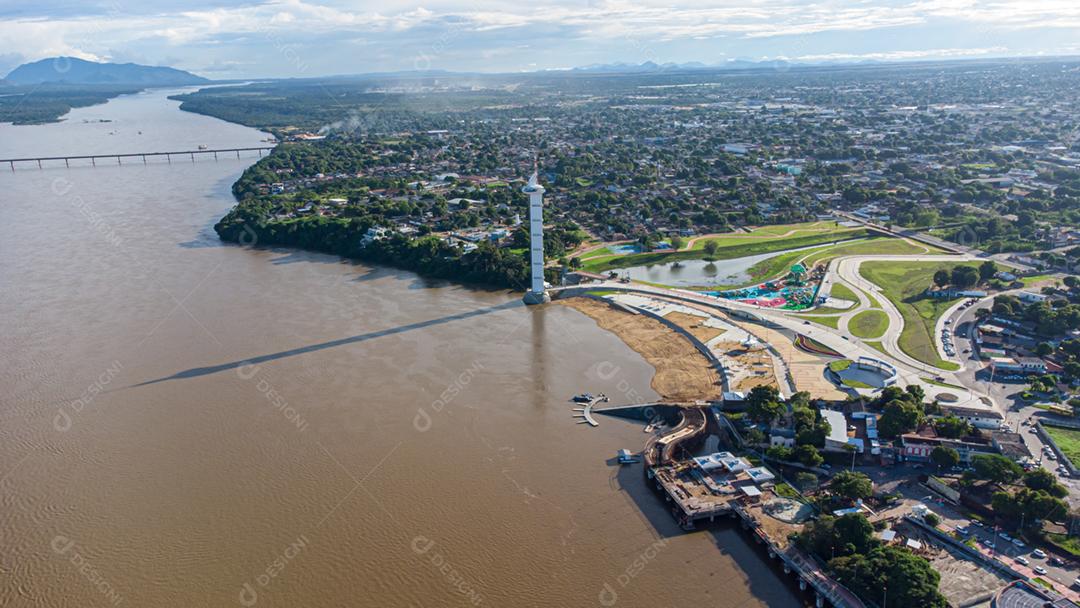 Vista aérea do Parque do Rio Branco em Boa Vista, Roraima. Norte do Brasil