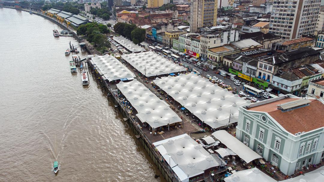 Famoso Mercado Ver-o-Peso e Mercado de Peixes em Belém, Pará, Brasil