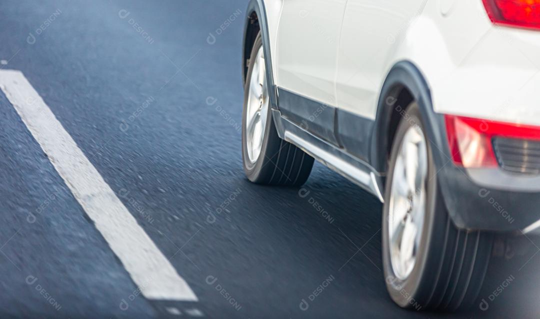 Fast moving car with motion blur