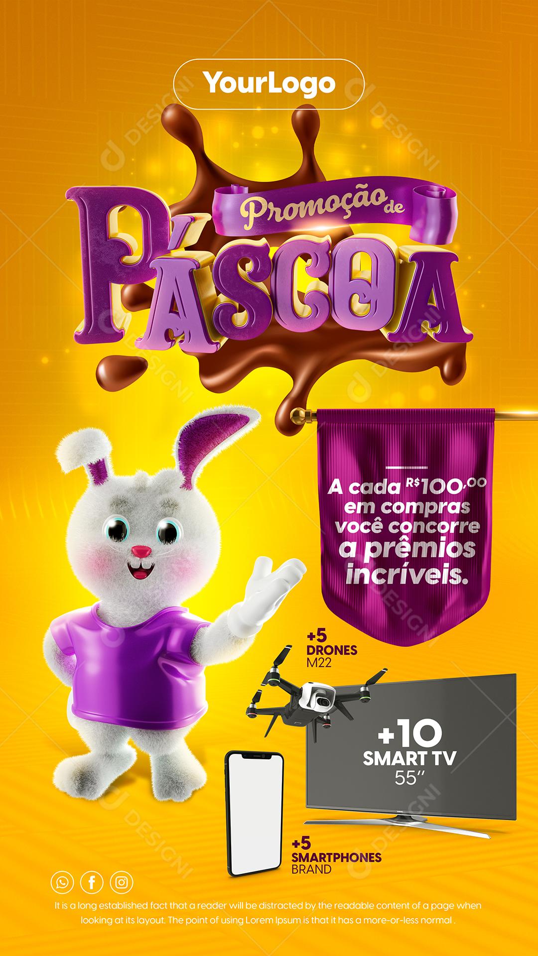 Social Media Promoção De Páscoa Eletrodoméstico PSD Editável