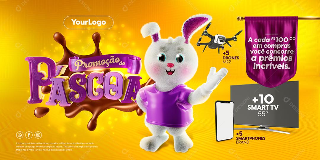 Social Media Promoção De Páscoa Eletrodoméstico PSD Editável