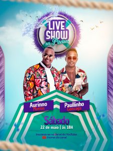 Flyer Live Show na Praia Paulinho Sábado Social Media PSD Editável