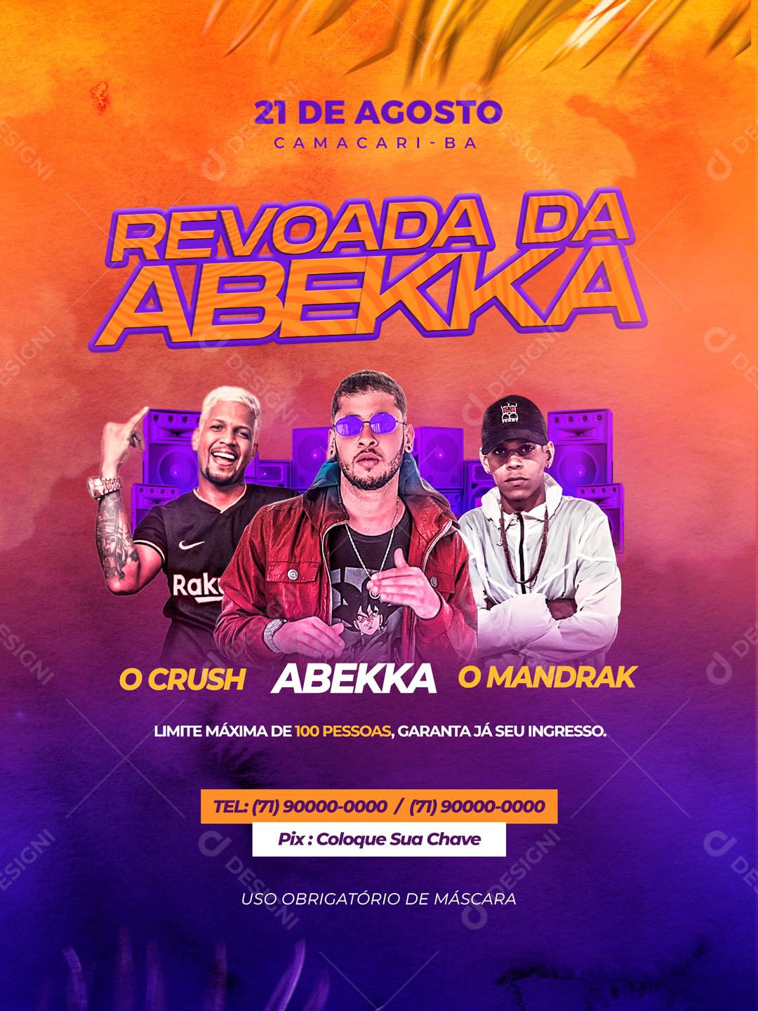 Flyer Live Show na Praia Paulinho Sábado Social Media PSD Editável