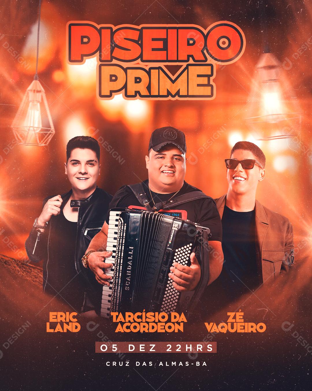 Flyer Piseiro Prime Show Festas Eventos Social Media PSD Editável