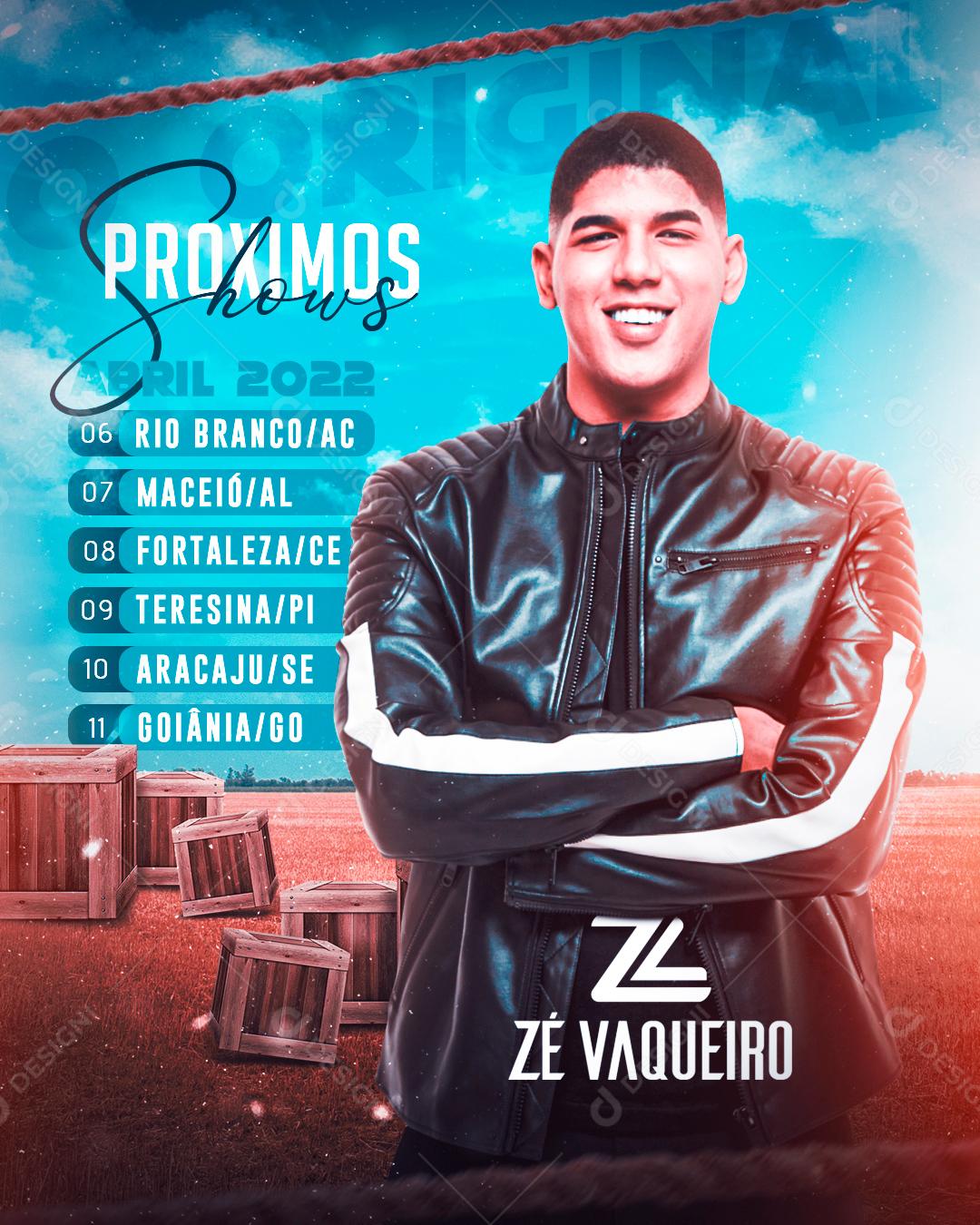 Flyer Agenda Proximos Shows Festas Músicas Eventos Social Media PSD Editável