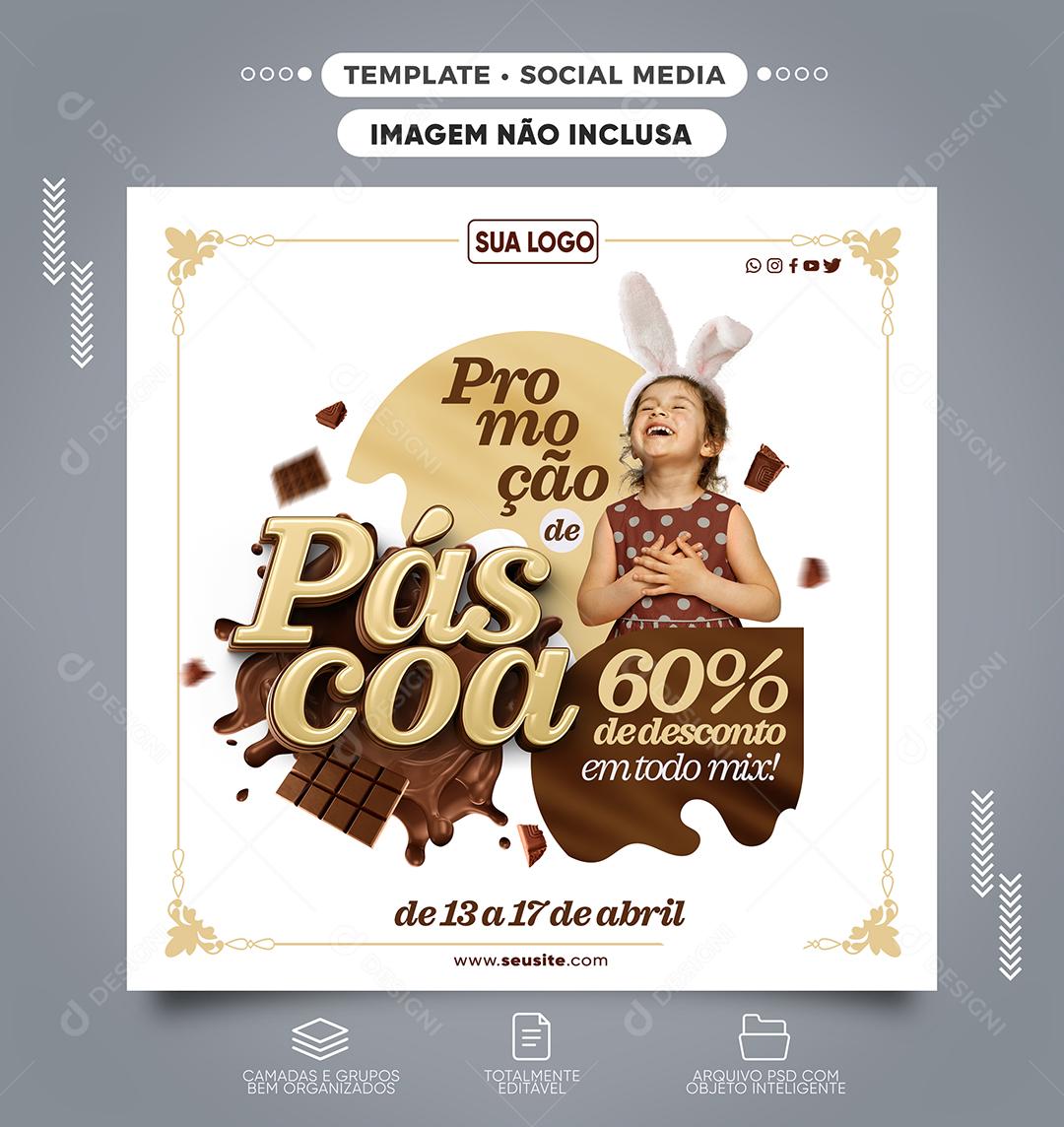 Promoção De Páscoa De 13 a 17 Lojas Social Media PSD Editável