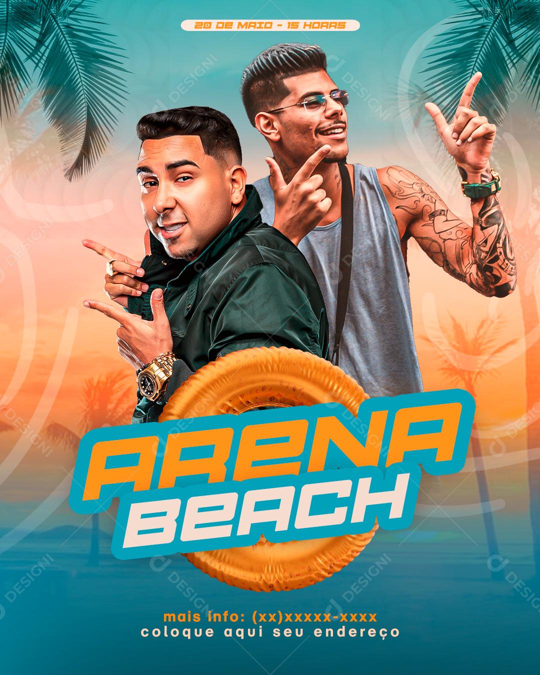 Flyer Agenda Beach Show Social Media PSD Editável