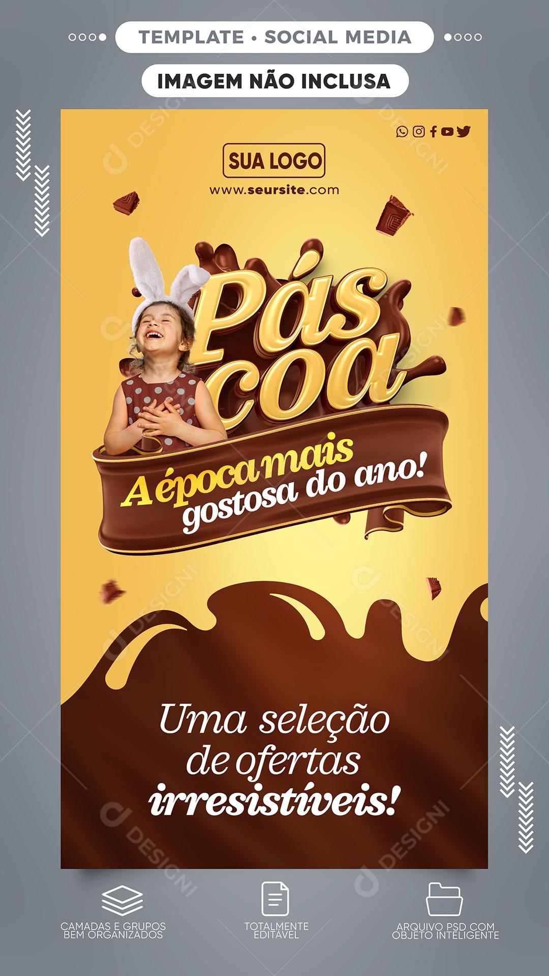 Social Media Páscoa a Época Mais Gostosa Do Ano Lojas PSD Editável