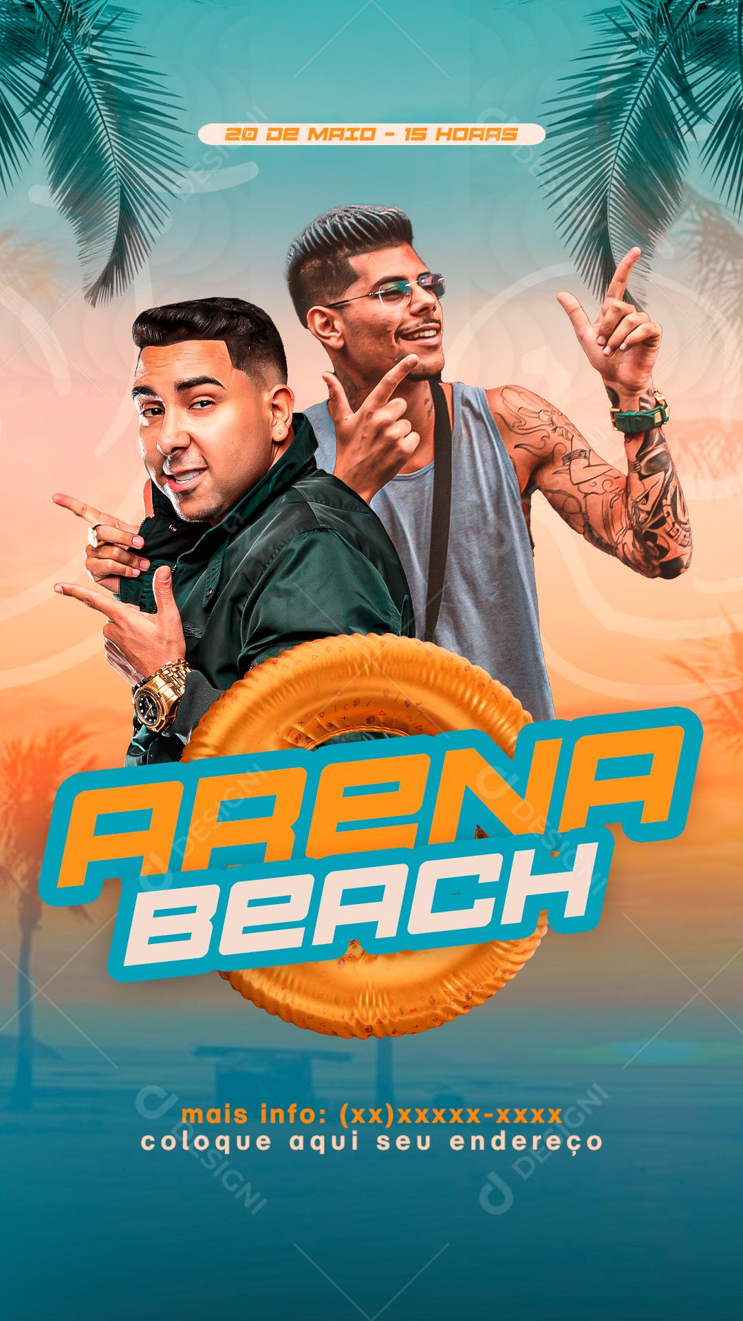 Flyer Agenda Beach Show Social Media PSD Editável