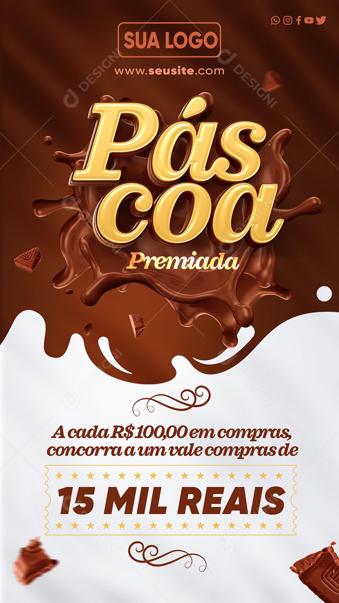 Social Media Páscoa Premiada Concorra A Um Vale Compras Lojas PSD Editável