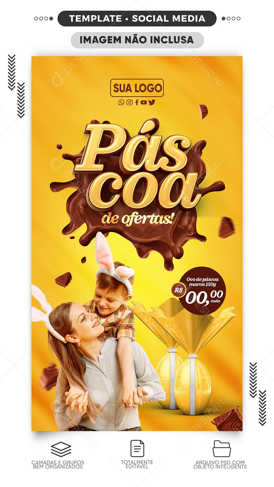 Social Media Páscoa De Ofertas PSD Editável