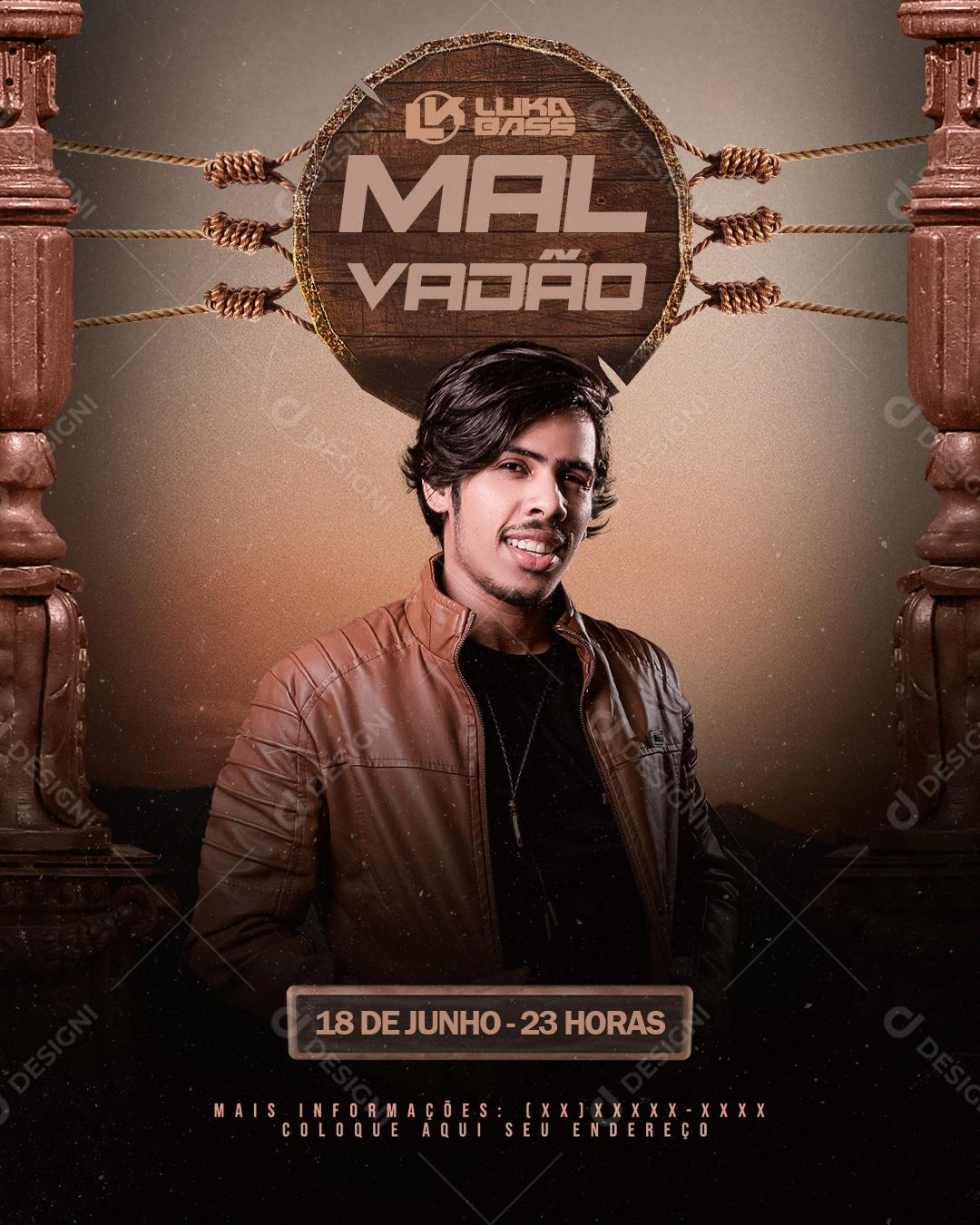 Flyer Show Malvadão Show Social Media PSD Editável