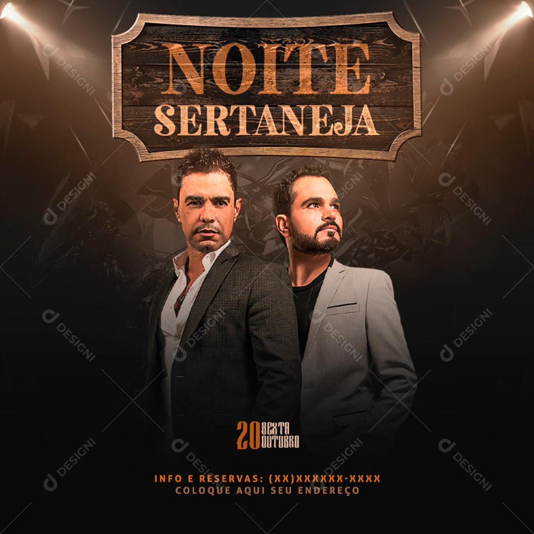 Flyer Eventos Noite Sertaneja Social Media PSD Editável