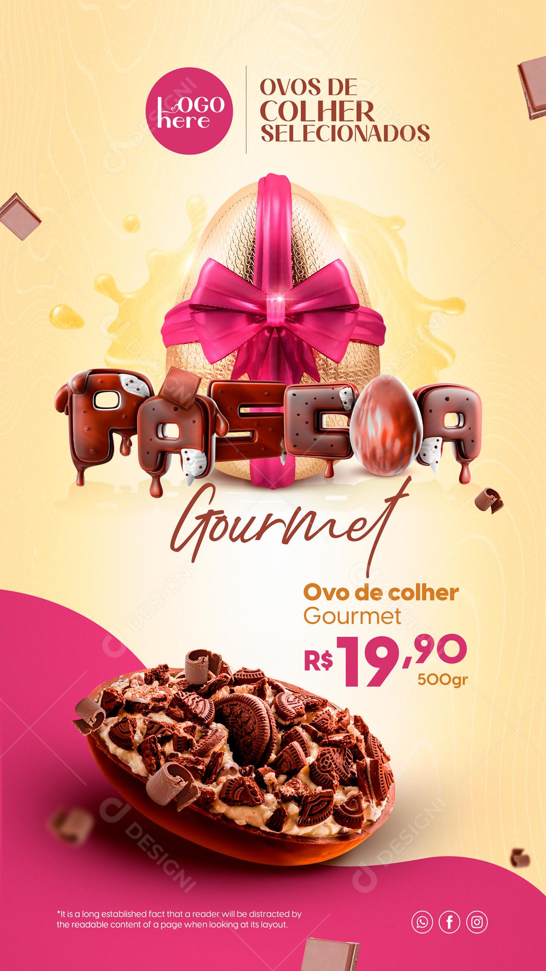 Ovo De Páscoa De Colher Chocolates Social Media PSD Editável