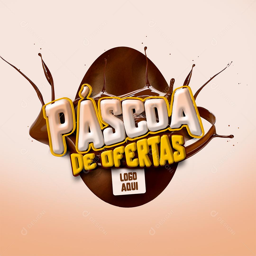 Selo 3D Páscoa De Ofertas Para Composição PSD