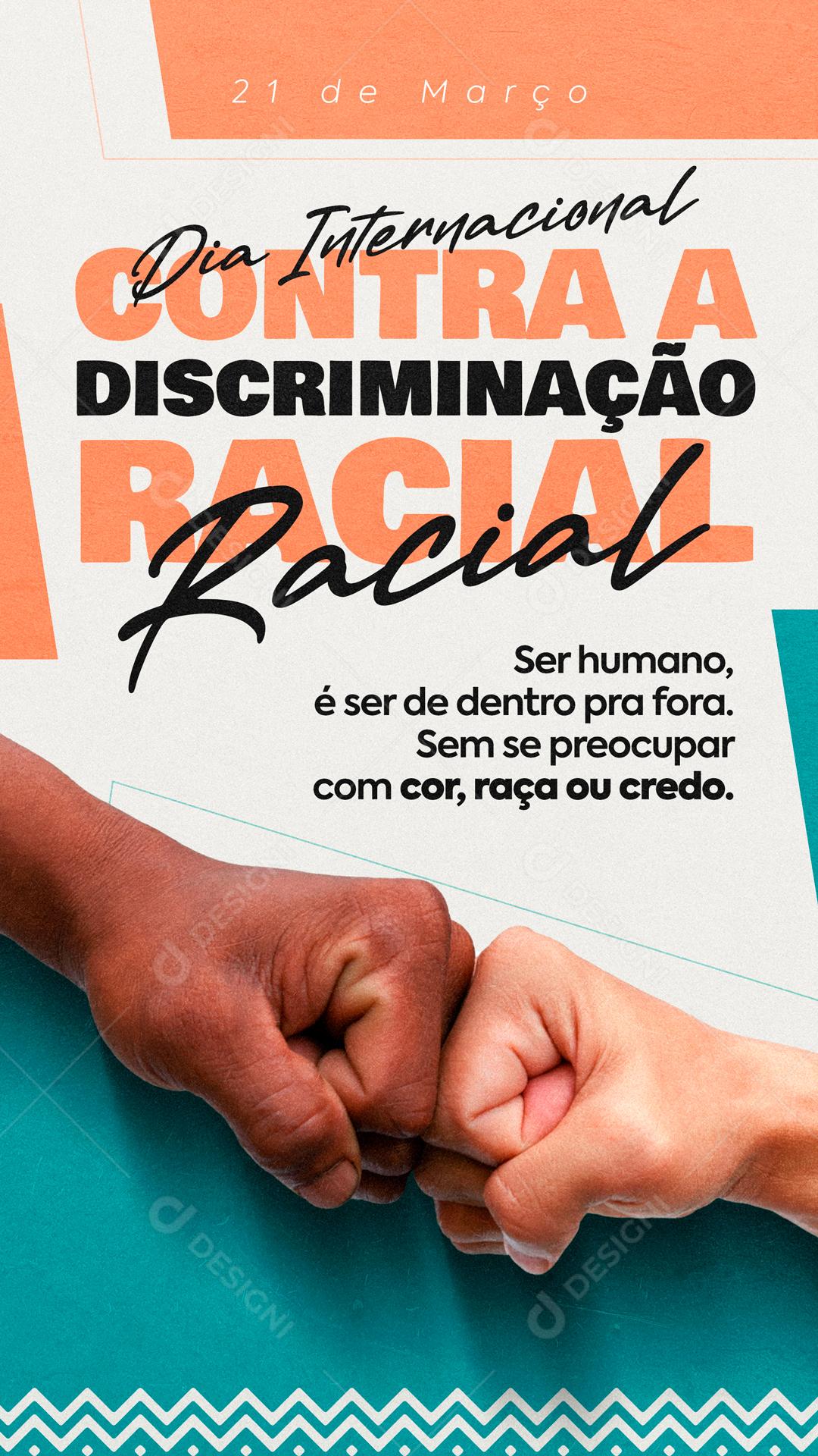Dia Internacional Contra A Discriminação Racial Social Media PSD Editável